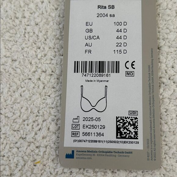 AMOENA Rita Wire-Free Bra 2004 - Sand, Size 44D, NWT - Picture 10 of 10